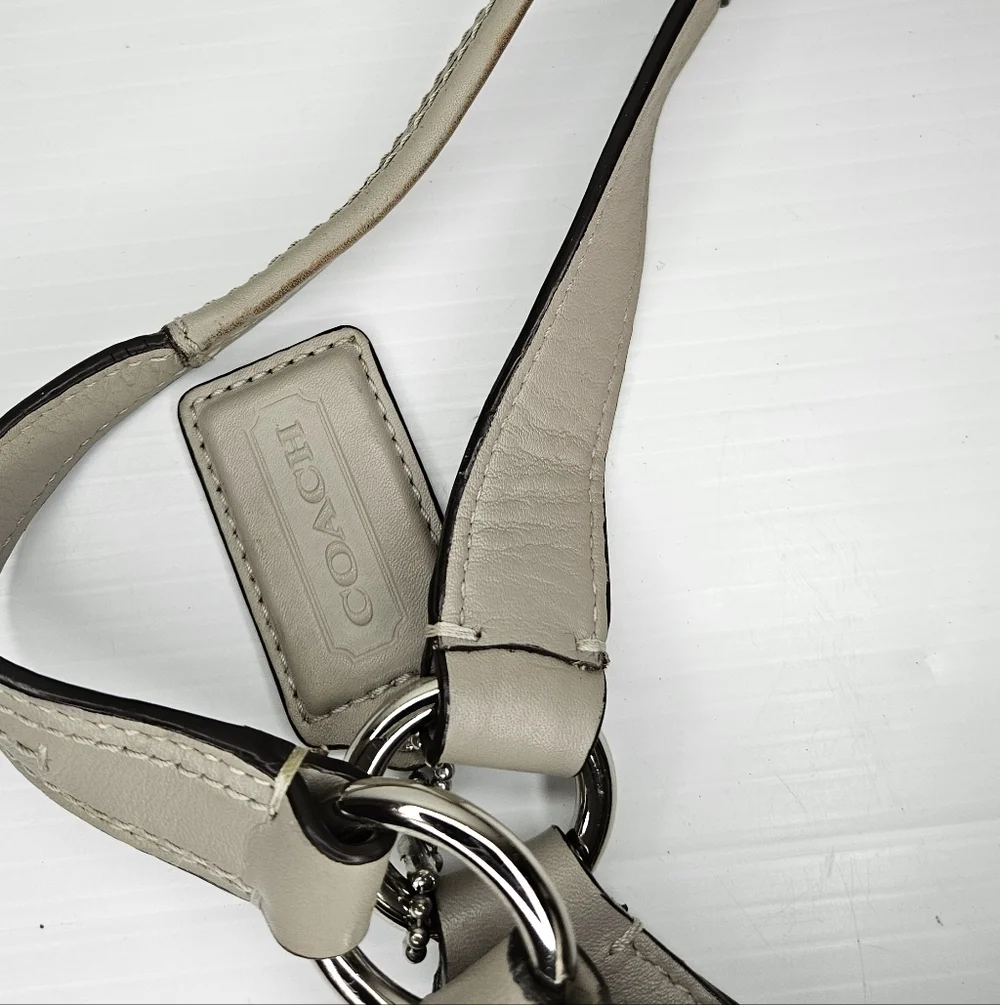Coach F19214 Vintage Soho Lynn Hobo Bag – Gray & Pink Canvas with Leather Trim